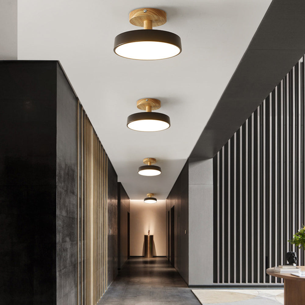 Lumera Lune LED Plafondlamp - Minimalistisch Design met Houten Accent