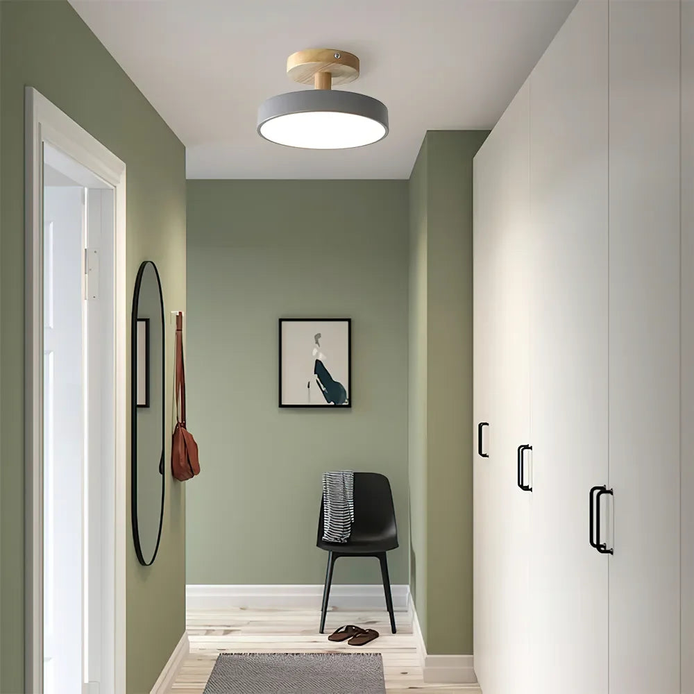 Lumera Lune LED Plafondlamp - Minimalistisch Design met Houten Accent