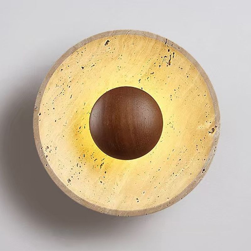 Lumera Lune Japandi Wabi-Sabi Wandlamp van Travertin - Sculpturaal Design