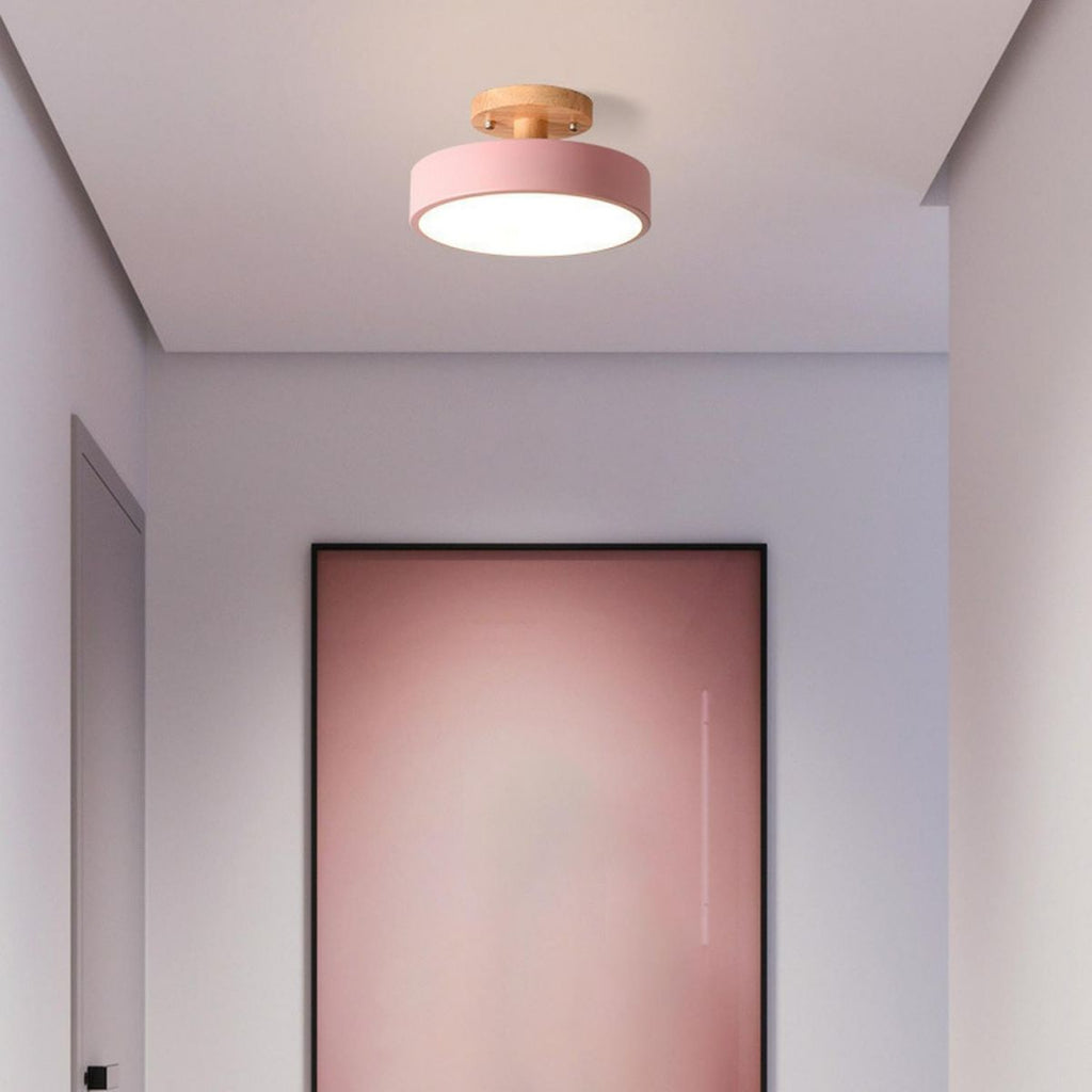 Lumera Lune LED Plafondlamp - Minimalistisch Design met Houten Accent