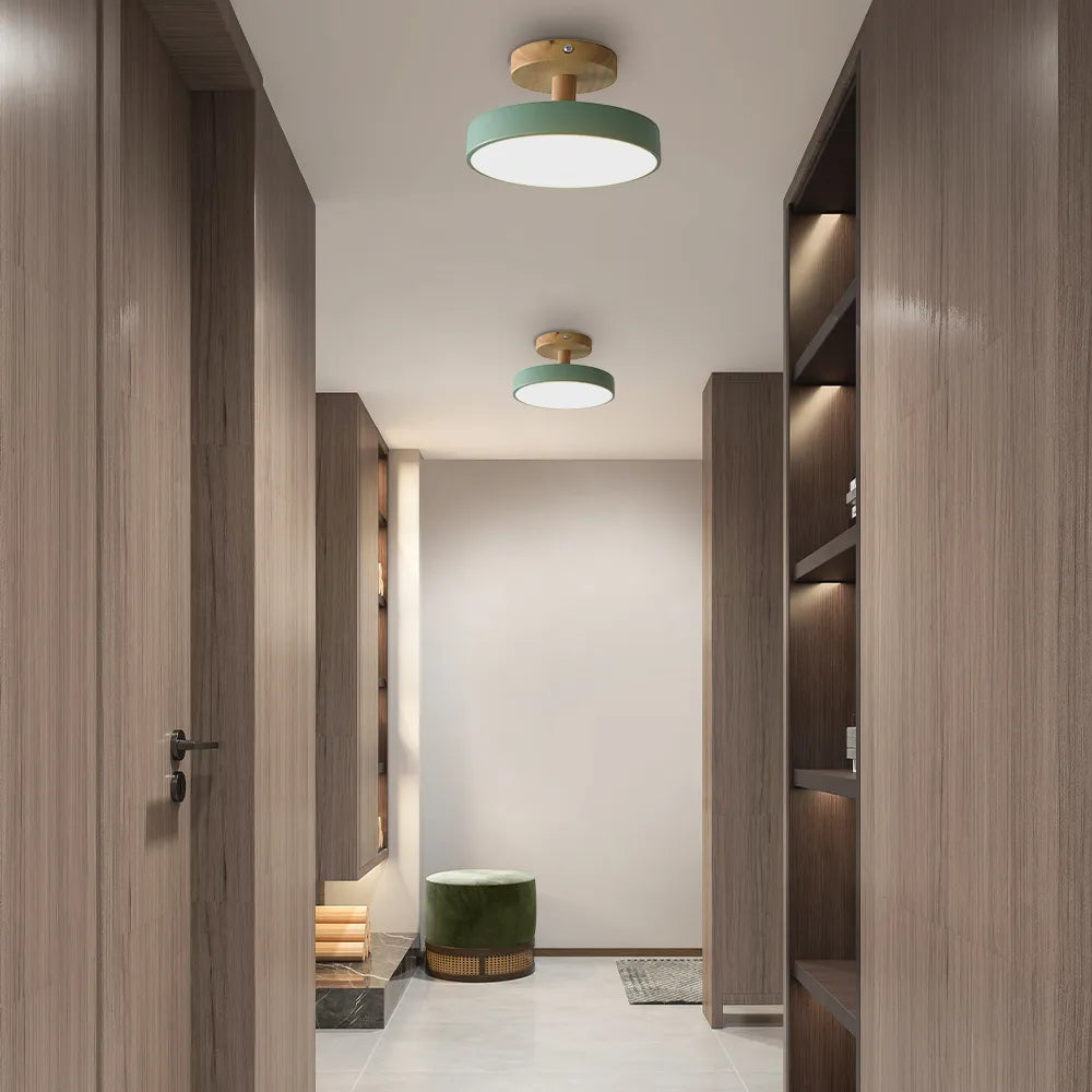Lumera Lune LED Plafondlamp - Minimalistisch Design met Houten Accent
