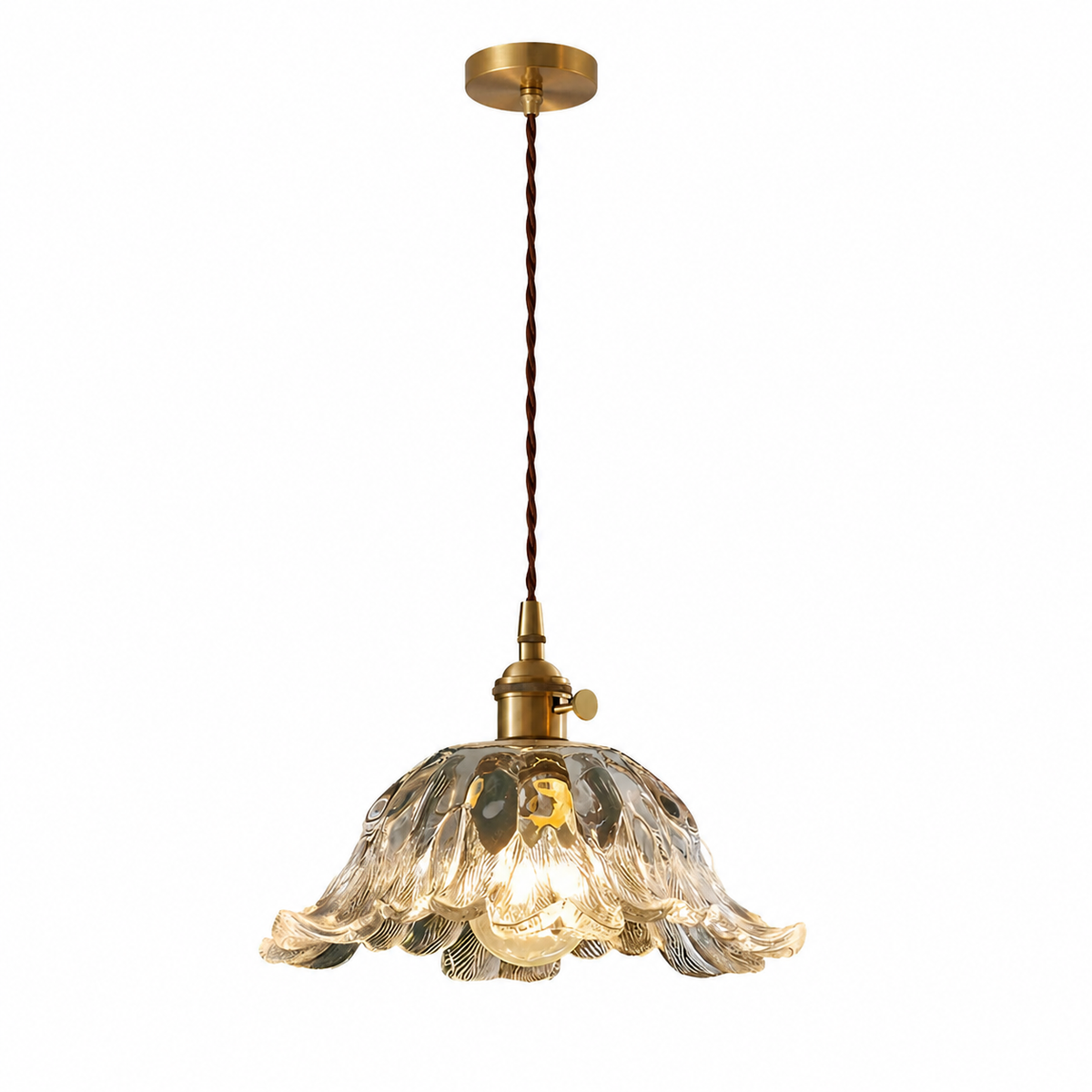 Lumera Lune Retro Franse Glazen Hanglamp - Klassieke Sfeerverlichting Design Lamp