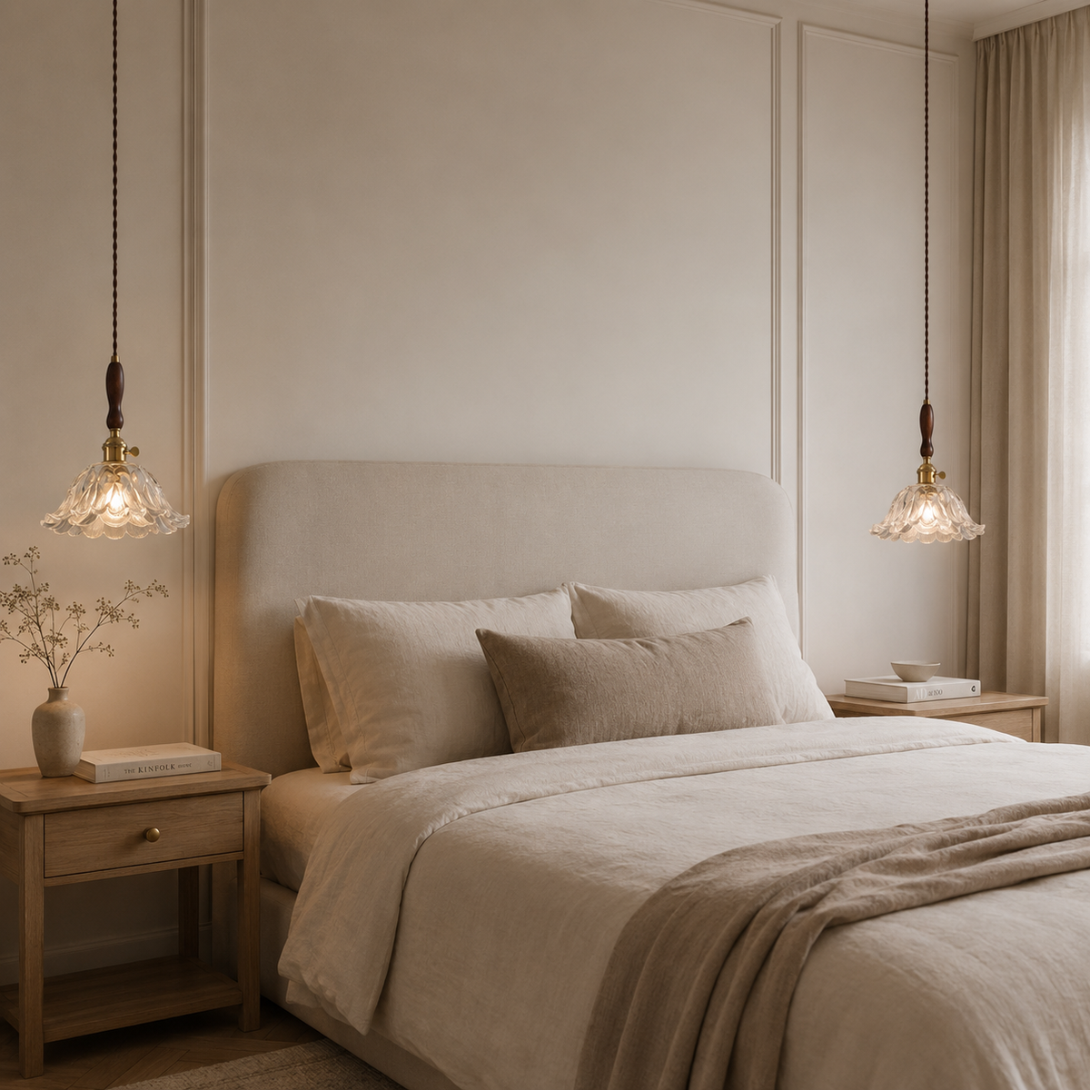 Lumera Lune Retro Franse Glazen Hanglamp - Klassieke Sfeerverlichting Design Lamp