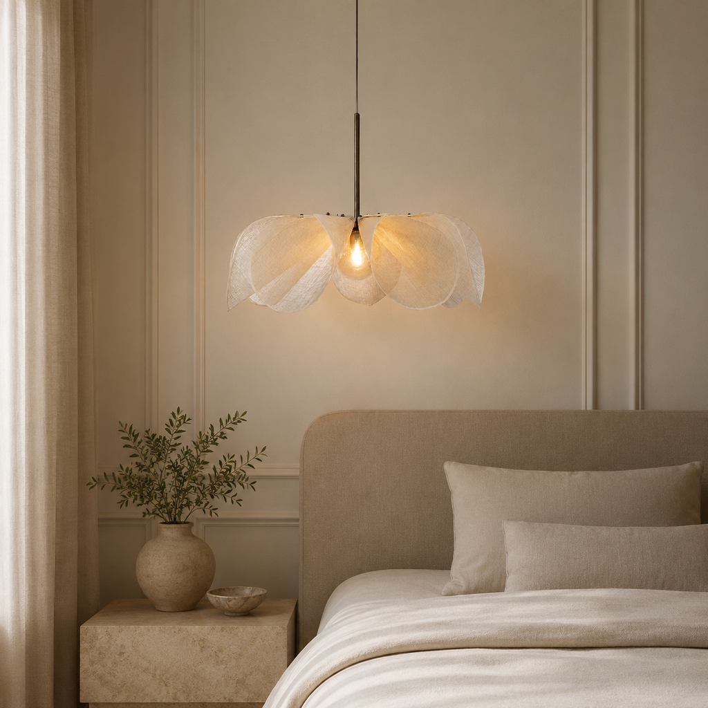 Lumera Lune Nordic Flower Hanglamp - Sculpturale Fabric Design Verlichting