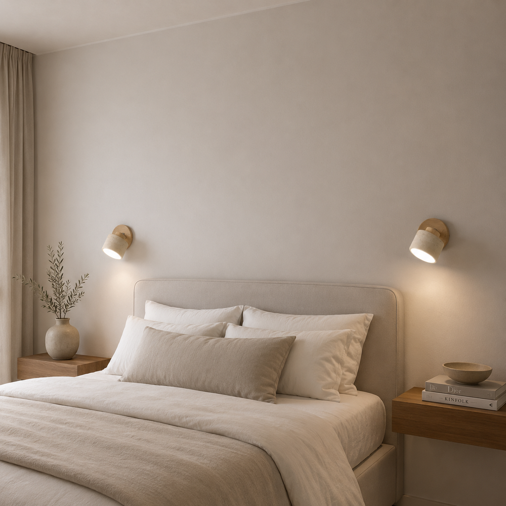 Lumera Lune Minimalistische Travertine Wandlamp - Verstelbare Wandverlichting