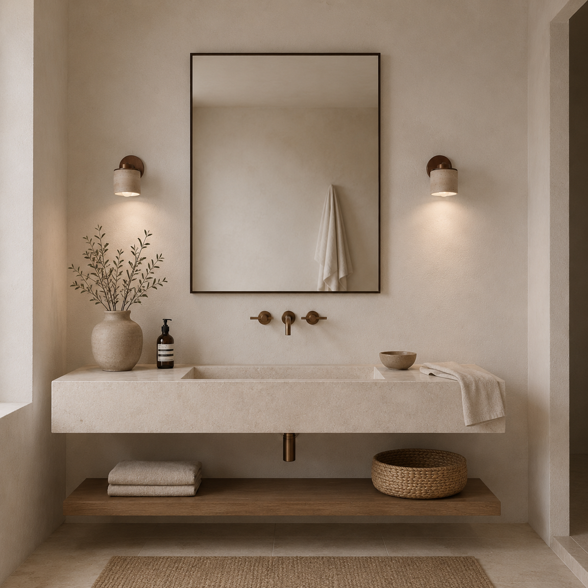 Lumera Lune Minimalistische Travertine Wandlamp - Verstelbare Wandverlichting