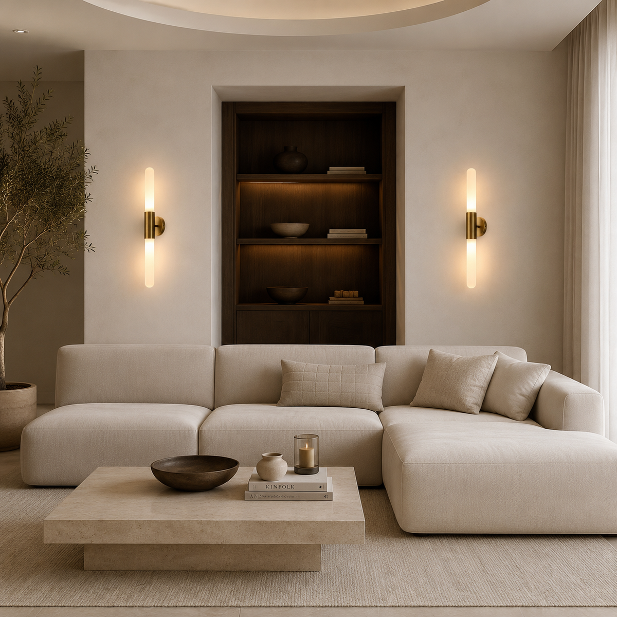 Lumera Lune Luxe Nordic Wandlamp - Geribbeld Glas & Metalen Houder