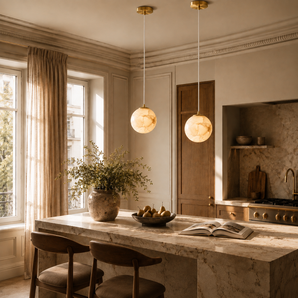 Lumera Lune Japandi Alabaster Hanglamp - Natuursteen Verlichting