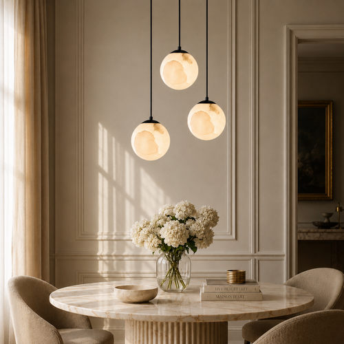 Lumera Lune Japandi Alabaster Hanglamp - Natuursteen Verlichting