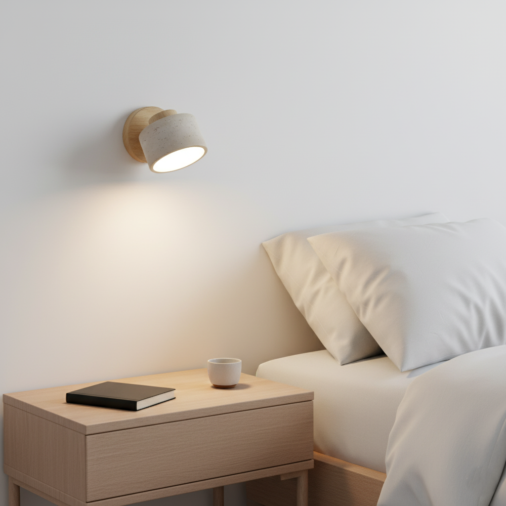 Lumera Lune Minimalistische Travertine Wandlamp - Verstelbare Wandverlichting
