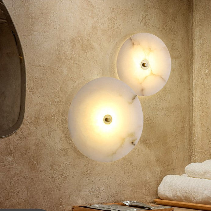 Lumera Lune Ronde Alabaster Wandlamp - Sfeerverlichting met Warm Diffuus Licht