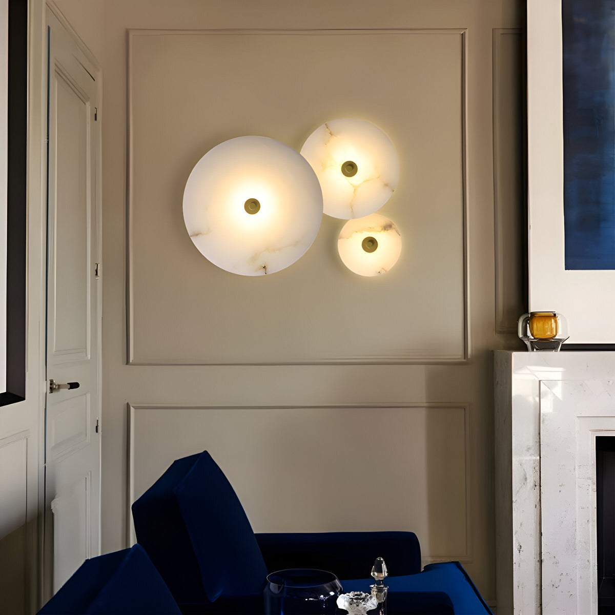 Lumera Lune Ronde Alabaster Wandlamp - Sfeerverlichting met Warm Diffuus Licht