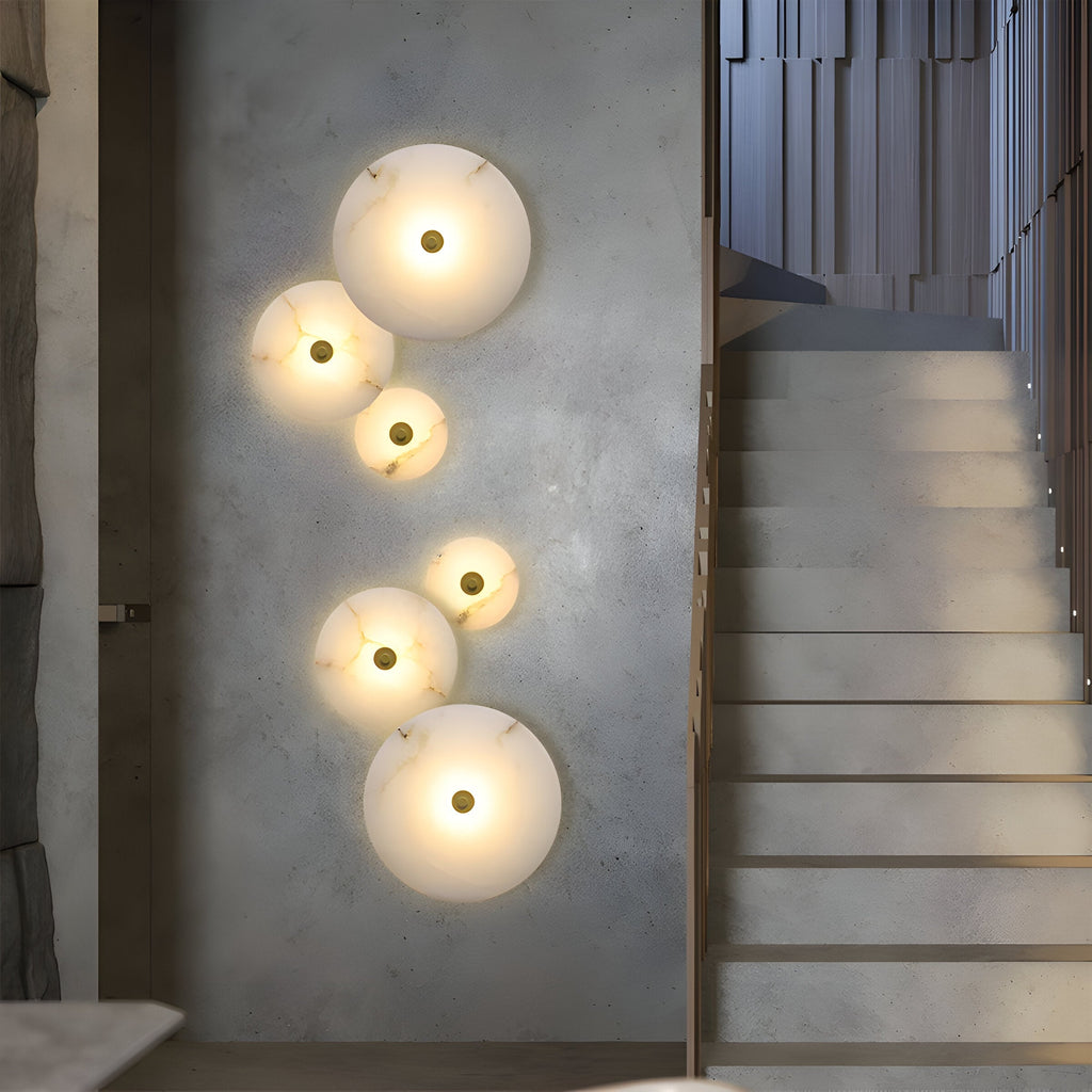 Lumera Lune Ronde Alabaster Wandlamp - Sfeerverlichting met Warm Diffuus Licht