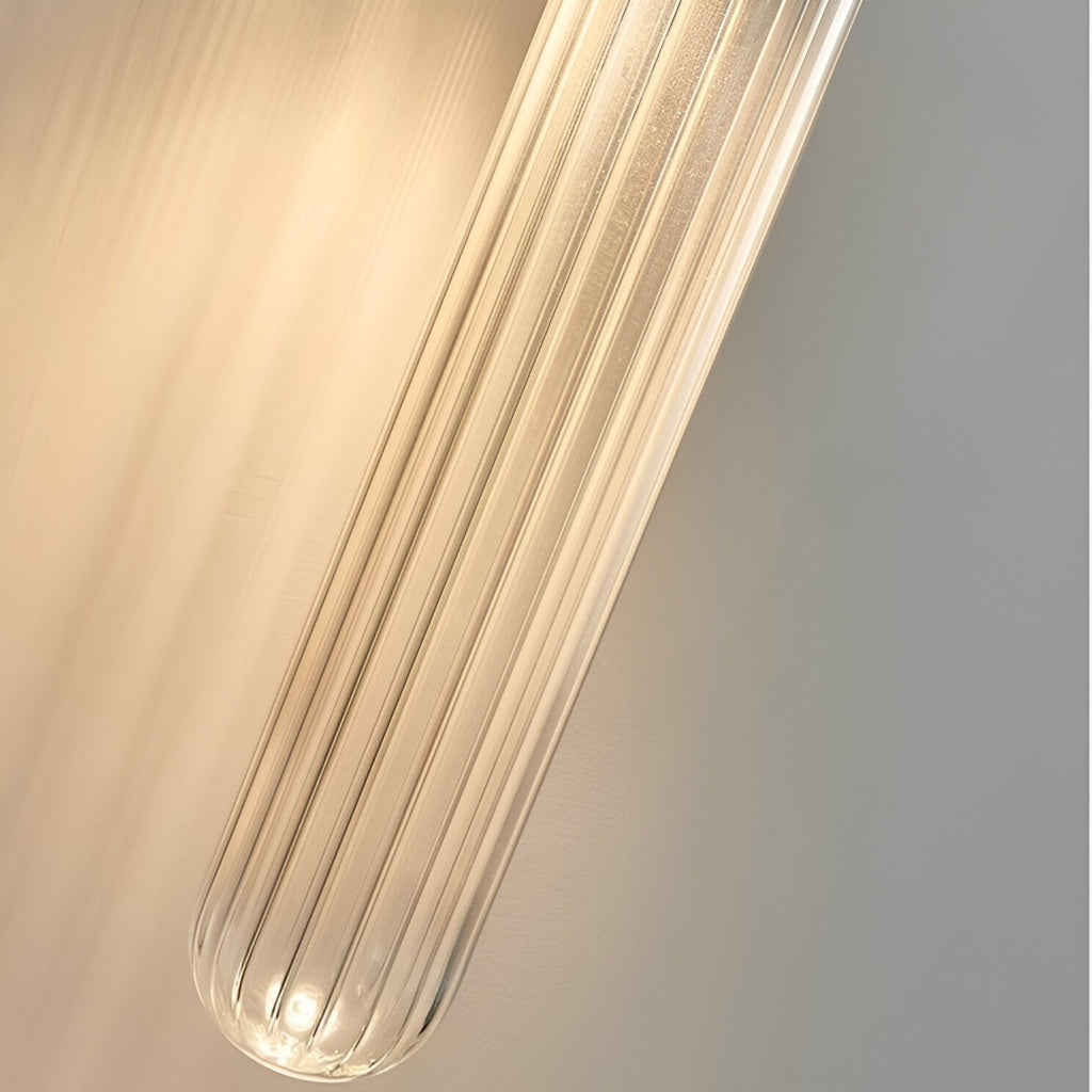 Lumera Lune Luxe Nordic Wandlamp - Geribbeld Glas & Metalen Houder