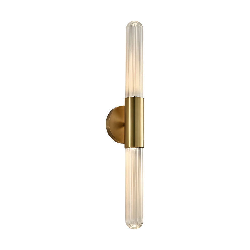 Lumera Lune Luxe Nordic Wandlamp - Geribbeld Glas & Metalen Houder