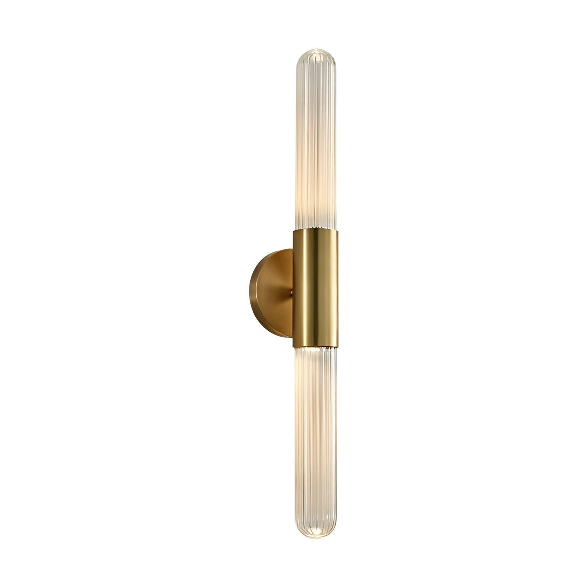 Lumera Lune Luxe Nordic Wandlamp - Geribbeld Glas & Metalen Houder