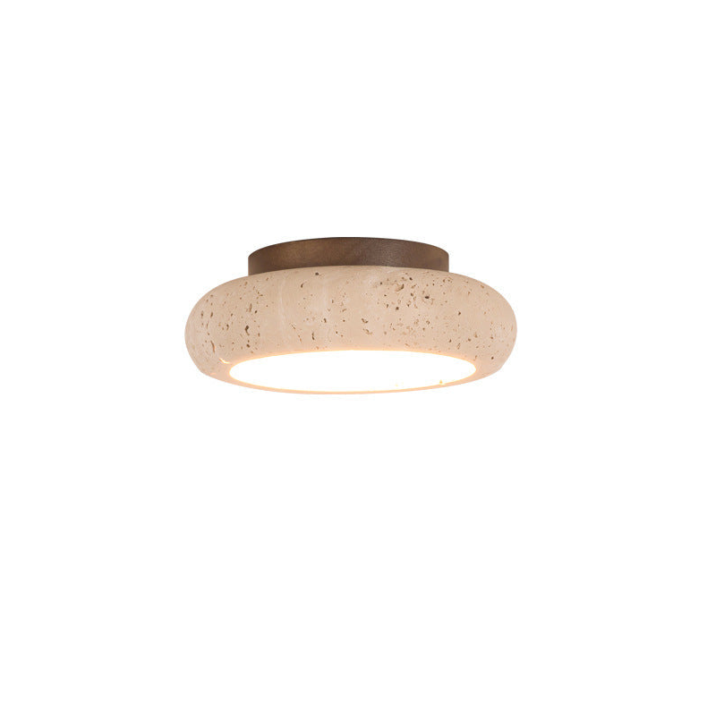 Lumera Lune Travertine Retro Plafondlamp - Natuursteen Verlichting