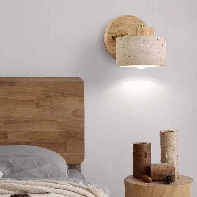Lumera Lune Minimalistische Travertine Wandlamp - Verstelbare Wandverlichting