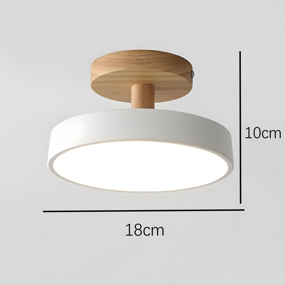 Lumera Lune LED Plafondlamp - Minimalistisch Design met Houten Accent