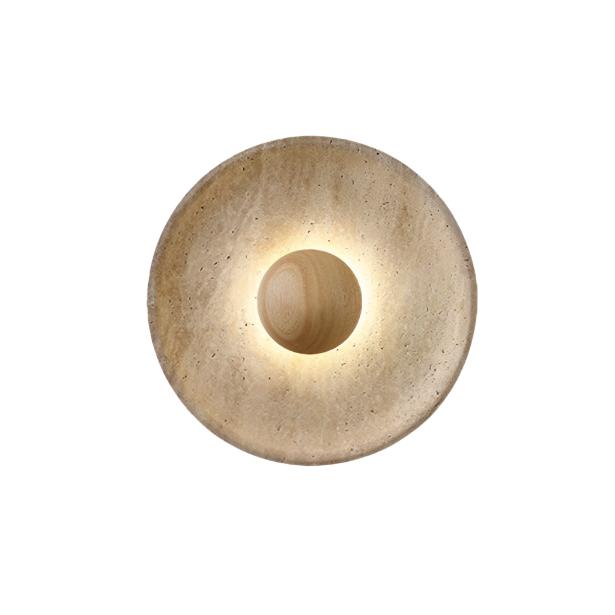 Lumera Lune Japandi Wabi-Sabi Wandlamp van Travertin - Sculpturaal Design